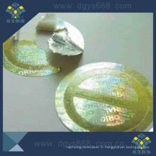 Embossing Printing Silver Laser Sticker